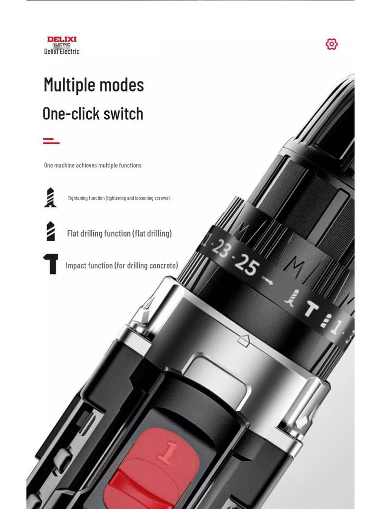 Delixi Lithium Rechargeable Multifunctional Hand Drill & Electric Screwdriver Tool