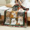 Cat Throw Blanket Cute Cat Flannel Fleece Sofa Blanket Warm Cat Fuzzy Blankets for Women Bed Single Bedroom Living Rooms Couch