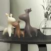 Home Décor Elk Family Matte Finish Ceramic Figurines - (Set of 3, Matte Brown)