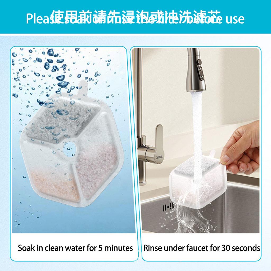 9 Stück Ersatzfilter und 9 Stück Schwämme Set für Edelstahl Katzenbrunnen Einfache Installation Hunde Trinkbrunnen