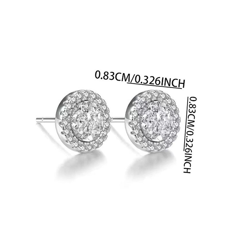 Shattered Zircon Stud Earrings For Men Boys Titanium Steel Round Small Earrings Minimalist Jewelry Gifts