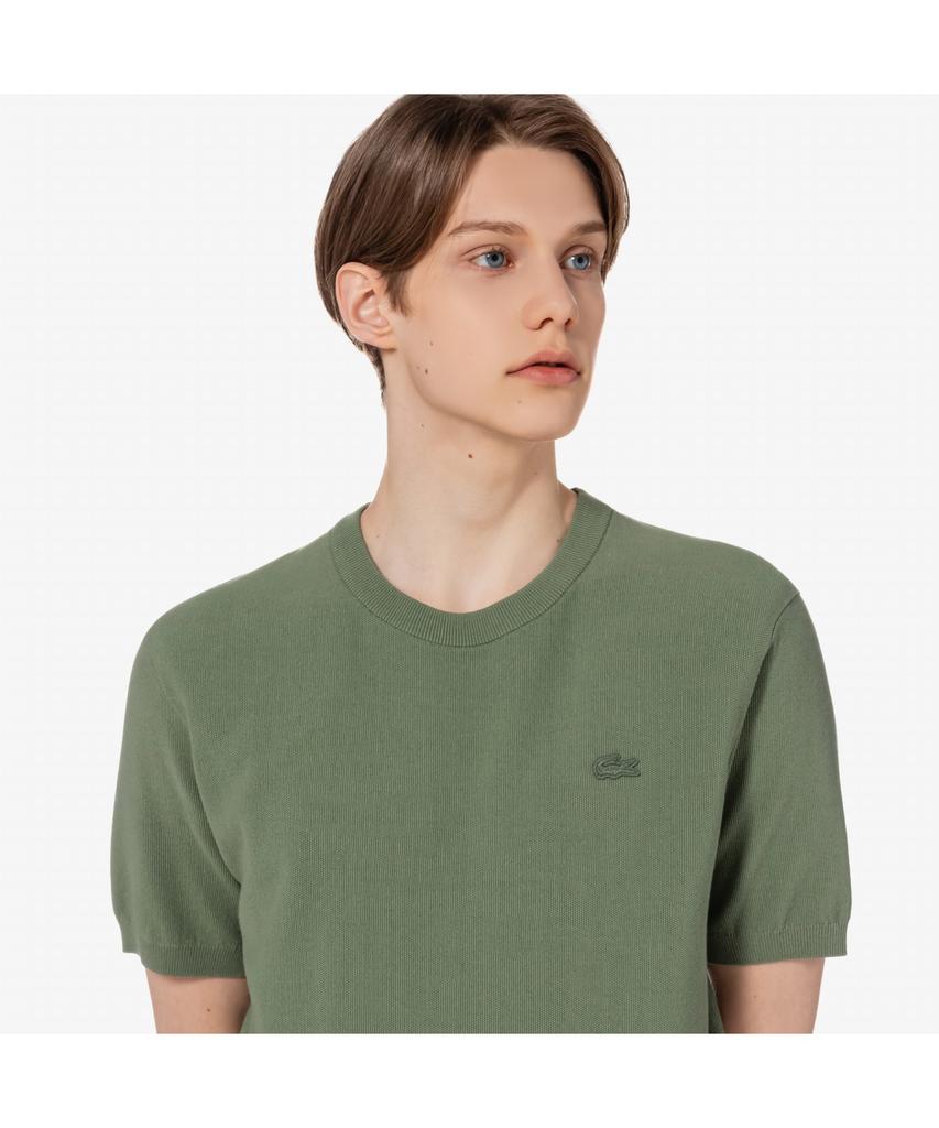 Lacoste Men'S Solid Short Sleeve Crew Neck Sweater Ah224E-55G Bmy