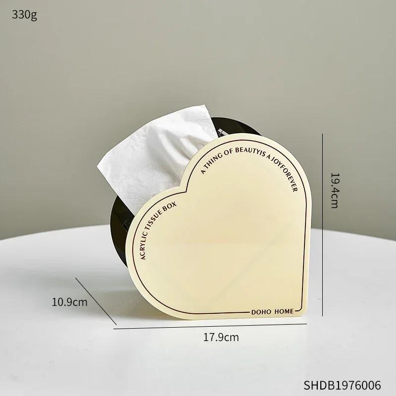 

Креативная акриловая коробка для салфеток в форме любви, минималистичный дизайн, современный домашний кухонный шкаф для хранения салфеток, домашний декор