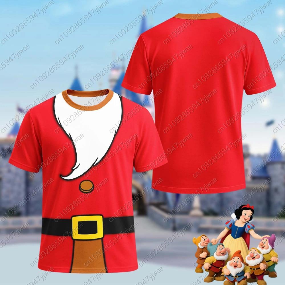 2026 Kids Snow White And 7 Dwarfs 3D Print T-Shirt Girls Short Sleeve Tee Loose Comfortable Tops Streetwear Kids Clothes