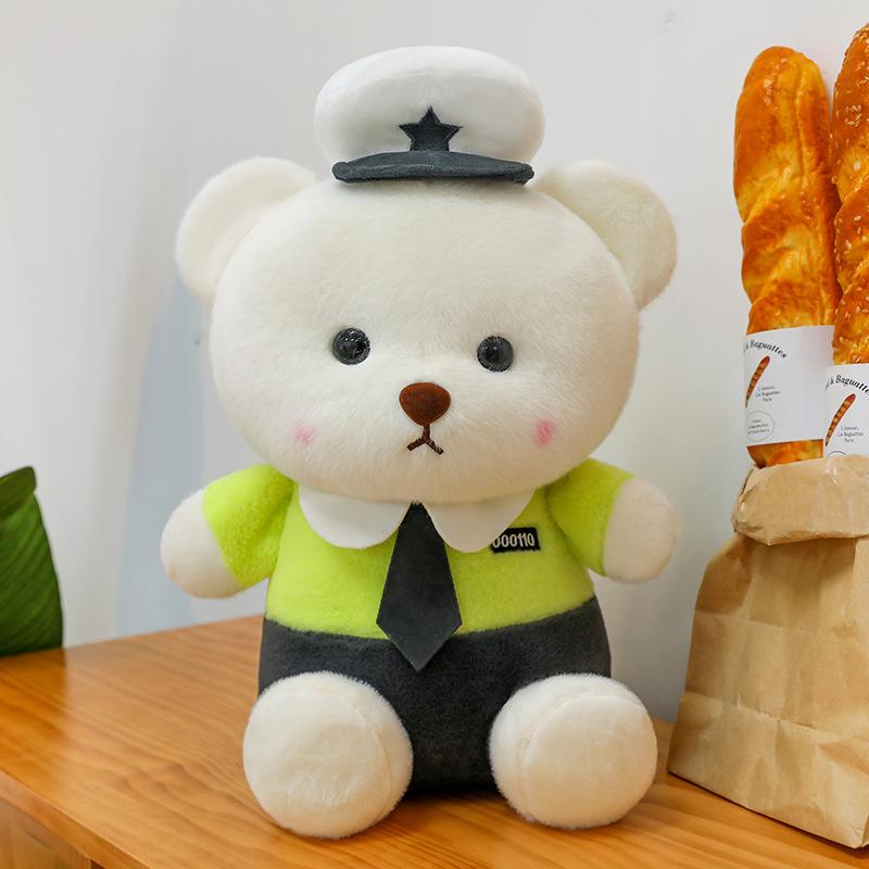 

Кукла-медведь, полицейская кукла-медведь, униформа полицейского, плюшевый мишка, плюшевая игрушка для девочек, подарок детям 23Cm