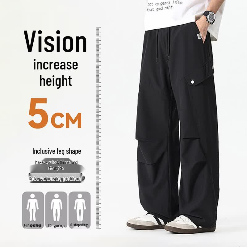 Mark Fairwhale Men's Ice Silk Loose Straight Cargo Pants