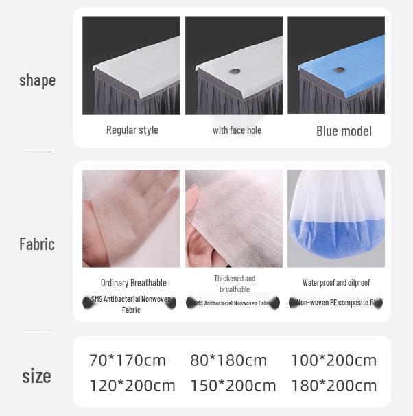 Disposable Waterproof & Breathable Beauty Salon Massage Bed Sheet with Holes – Thickened Non-Woven Fabric