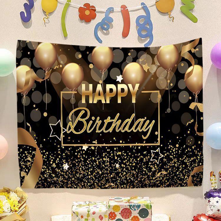Birthday Happy Banner  Photography Background Cloth  Children's Party Decorative Wall Hanging Cloth