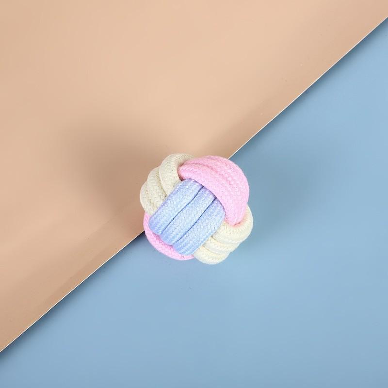 Dog Toy Macaron Color Cotton Rope Toy Teeth Resistant Interactive Play Pet Supplies