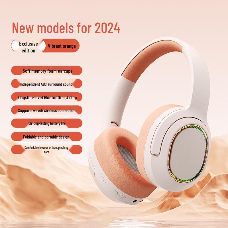 New Wireless Over-Ear Bluetooth Gaming Headset with Noise-Cancelling and Card Slot