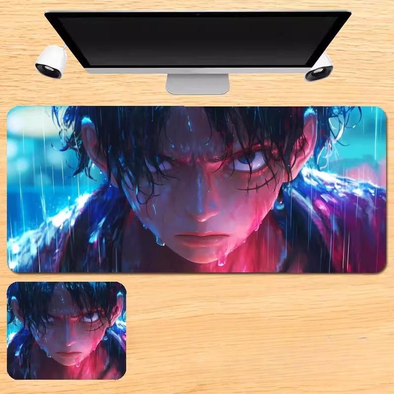 Japanese Anime ONE PIECE Leather Mouse Pad Oversized Boys Animation E-sports Game Keyboard Pad Monkey D. Luffy Computer Desk Pad Non-slip Mouse Pad