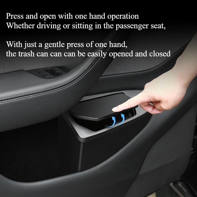 For Tesla Model Y Juniper 2025 Front Door Storage Trash Can Car Door Storage Box Multi Functional Storage Box Car Accessories