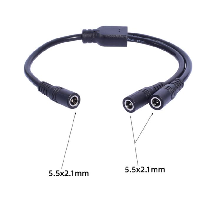 Durability DC5521 Y Splitter Extension Cable DC5.5x2.1mm Power Cord Wire for Home Security Cameras Accessories