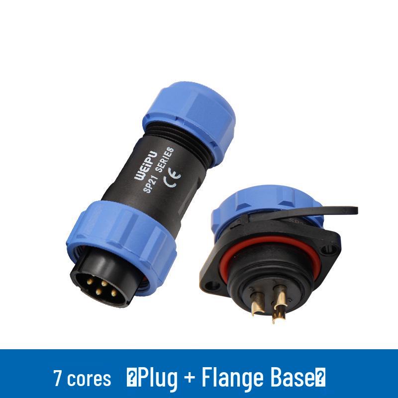 9-Pin SP21 Flange Socket, IP67 Waterproof Aviation Connector