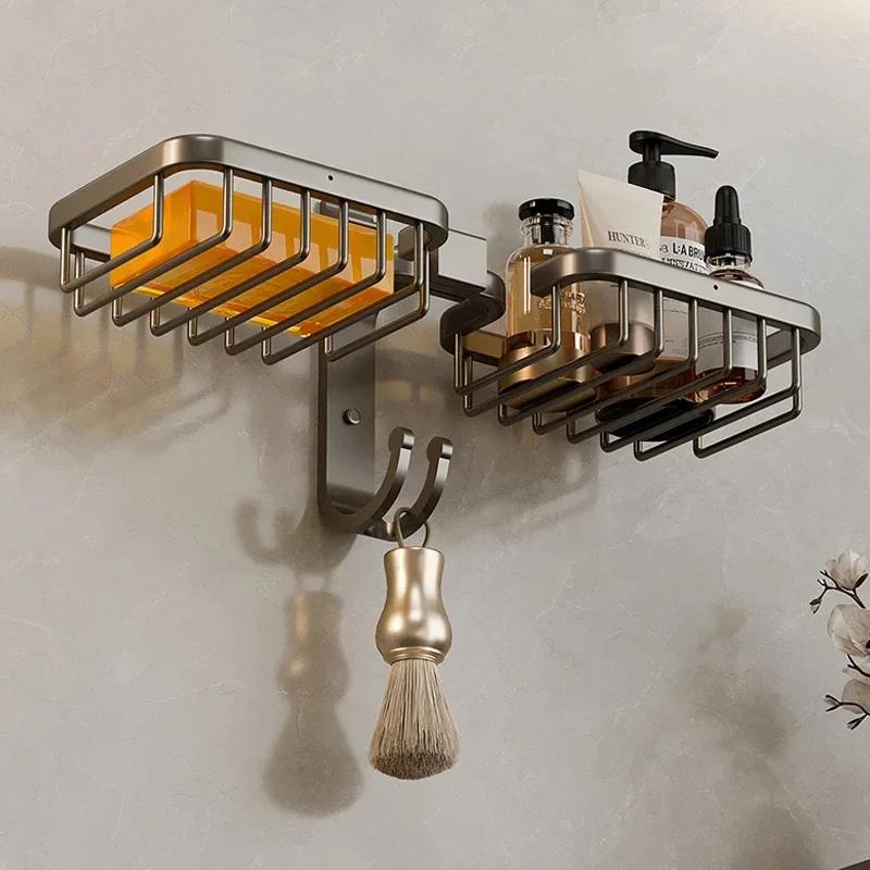 Aluminum Alloy Soap Dish Bathroom Soap Holder With Drain Water Wall Mounted Soap Box Bathroom Accessories