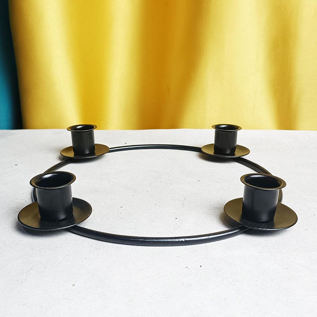 Nordic Round Taper Candle Holder Metal Iron Christmas Advent Candlestick Candelabra Table Decor for Dinner Wedding Living Room