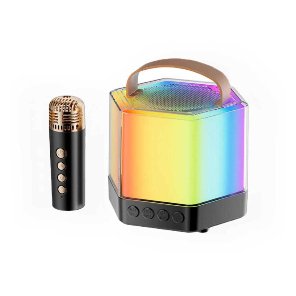 Q7 Ασύρματο Bluetooth Ηχείο & Μικρόφωνο με Φώτα - Φορητό Υπαίθριο Ηχείο Καραόκε