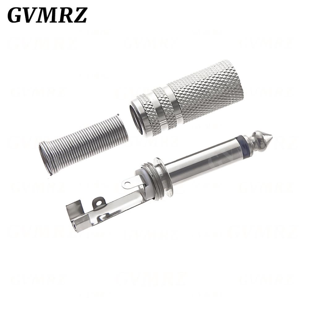 2PCS 6.35mm/6.5mm 2Pole Mono Amplifier Plug 6.35 Stereo Metal Microphone jack plug-in Audio Connector for KTV