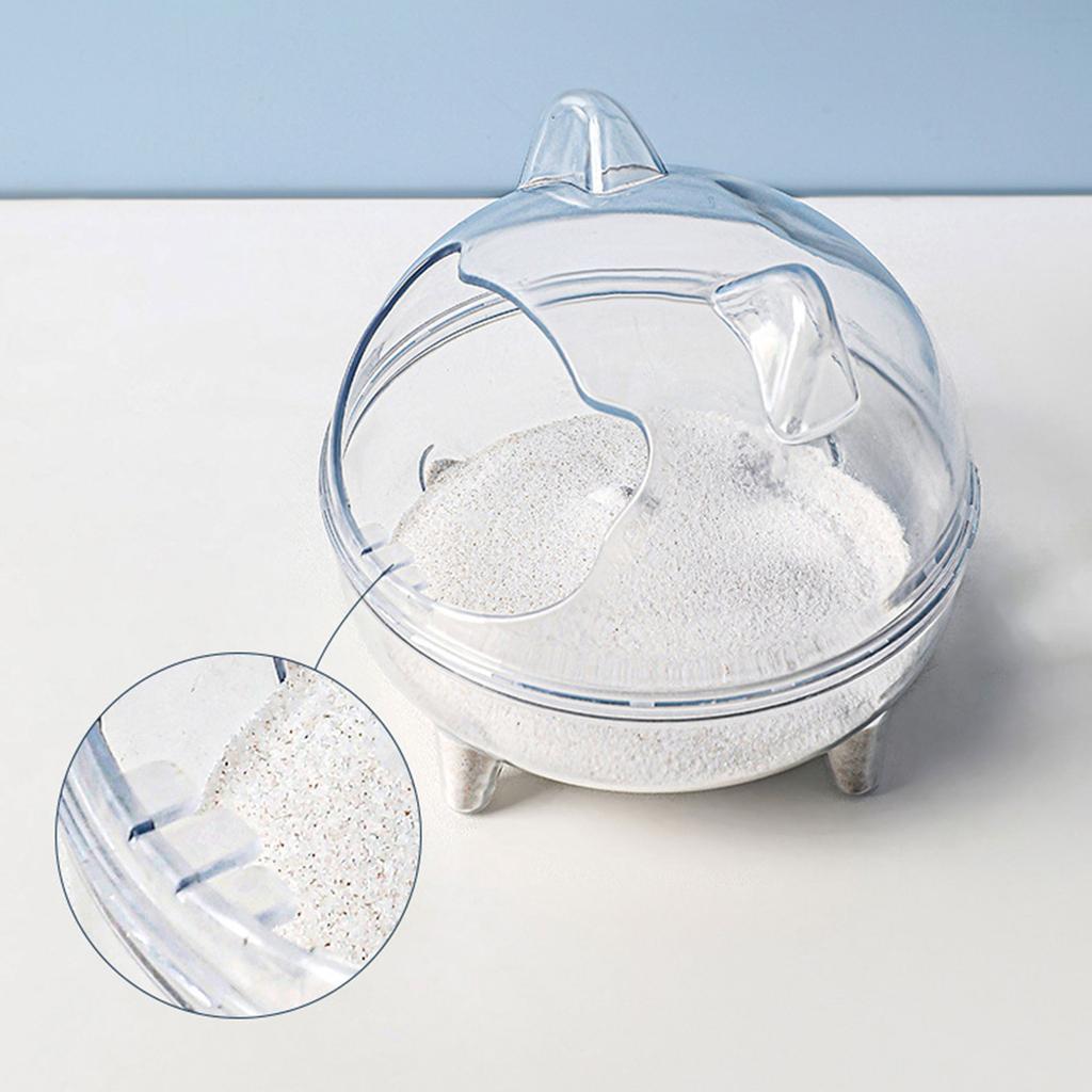 Baie de nisip transparentă pentru hamsteri Recipient robust și transparent pentru baie de nisip, pentru tovărășia cobailor și aricilor