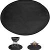 Outdoor round fireproof mat with silicone coating designed for grills fire pits and charcoal grills heat resistant and foldable