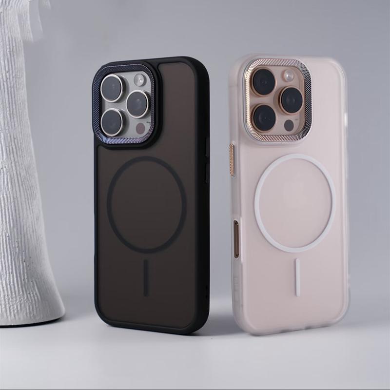 Luxus Spiricle Kamera Magsafe Hülle für iPhone 16 15 Pro Max 14 13 12 11 Pro Max Matt Magnetisch PC Stoßfeste Abdeckung für iPhone16