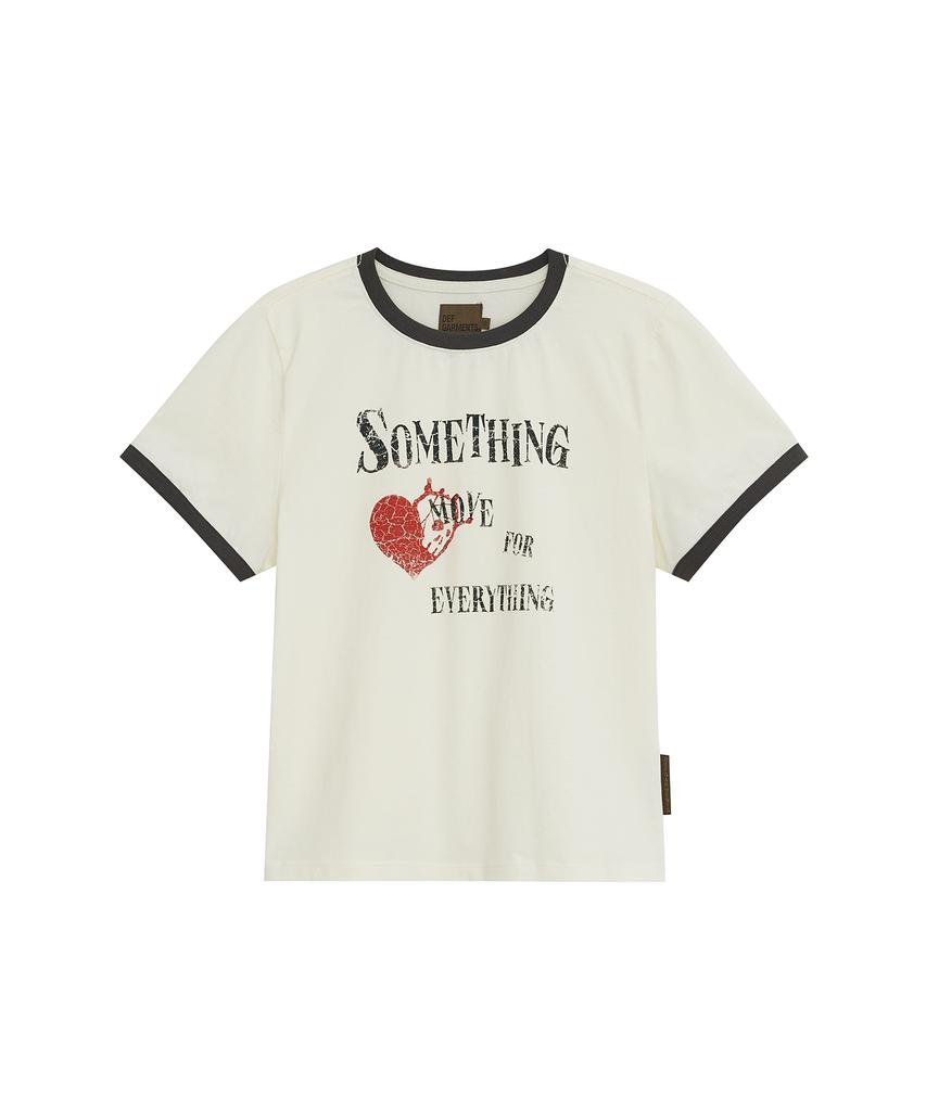 Depeugameoncheu Something Heart Ringer T-Shirts [Ivory]