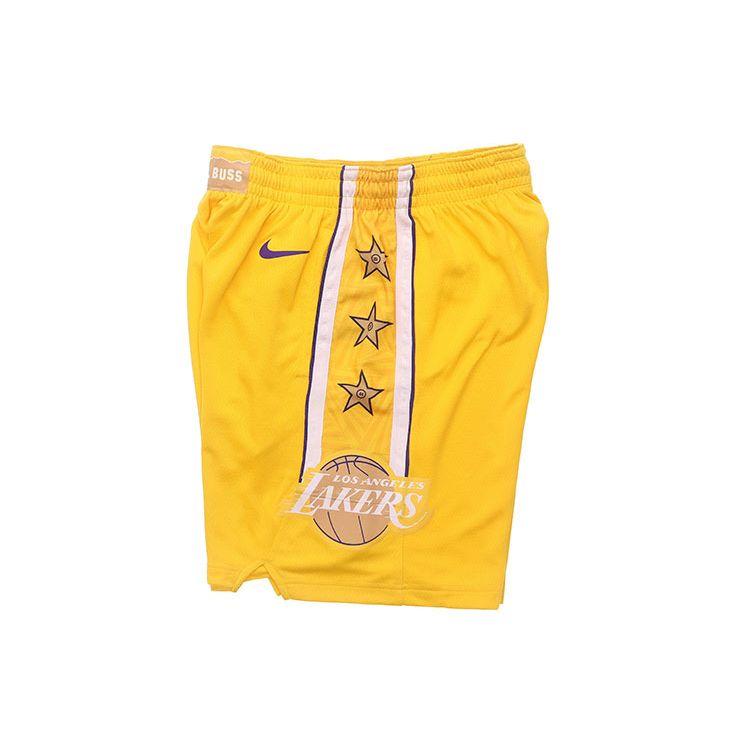 Nike NBA City Edition SW Fan Version 19-20 Season Lakers Basketball Shorts Men Bottoms Yellow BV5873-728