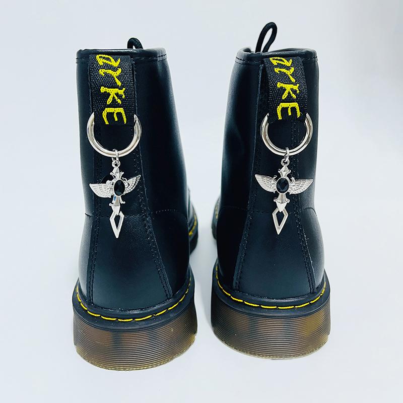 Boucle de chaussure en métal, épée gothique, Serpent de flamme, pentagramme Martens, Punk, bricolage, boucle circulaire détachable, pendentif Animal, accessoires de chaussures