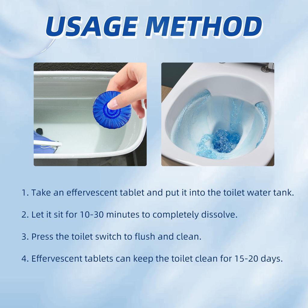 10pcs Automatic Toilet Bowl Cleaner Toilet Cleaning Tablets Convenient Solution for Clean Toilet Convenient To Use