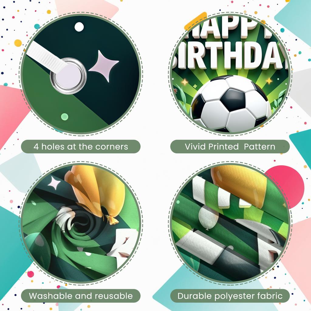Banner Colorful Balloons Celebration Banner Soccer Banner Gold Stars For Photo Shoot Indoor Decoration Kids Event