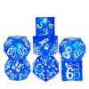 Cusdie Cat Element D&D Dice Set Sharp Edges D4-D20 Cute Cat Claws Fish Pattern Handcrafted Polyhedral Dices for RPG Board Games