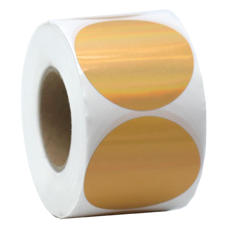 Gold Thermal Adhesive Round Sticker Paper for Lunch Box & Food Retention Labels