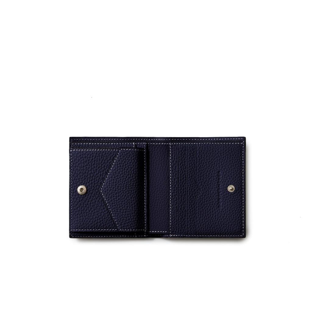 All Bottarato Leather Bifold Wallet Wallet Finest Leather Genuine Leather Present New Life White Day [Bonaventura] (Shrink Leather) [Navy] Europe's