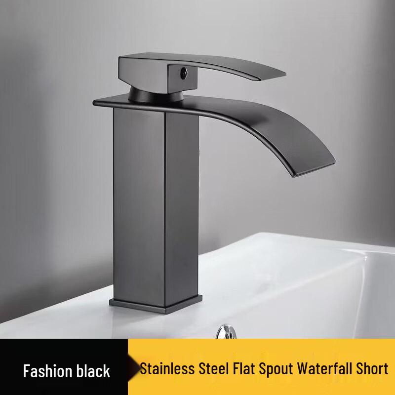 

TLXT Black Waterfall Basin Faucet
