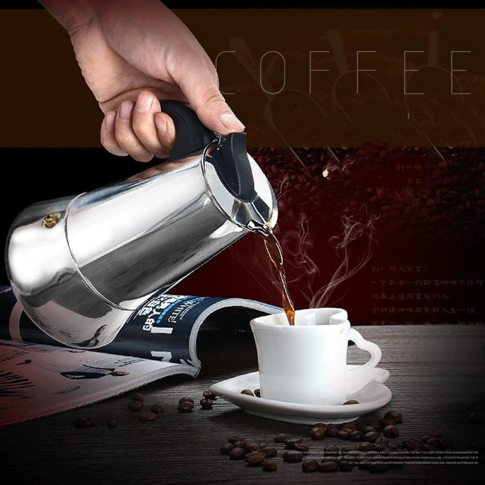 Stainless Steel Coffee Pot Mocha Espresso Latte Percolator Stove Portable Coffee Maker Drink Tool Latte Stovetop Coffee Maker