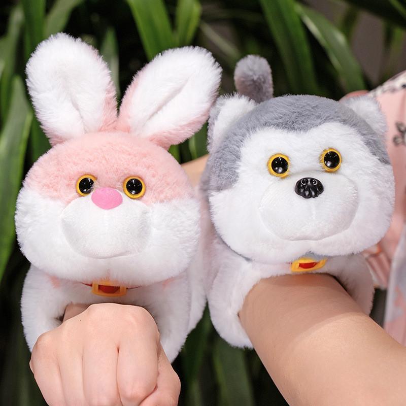 Cartoon Rabbit Simulation Pig Husky Cat Clap Ring Children Holiday Wrist Gift