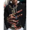 New Autumn Men's Fashionable Smiling Face Design Printed Soft and Comfortable Hooded Sweatshirt Outdoor Streetwear
