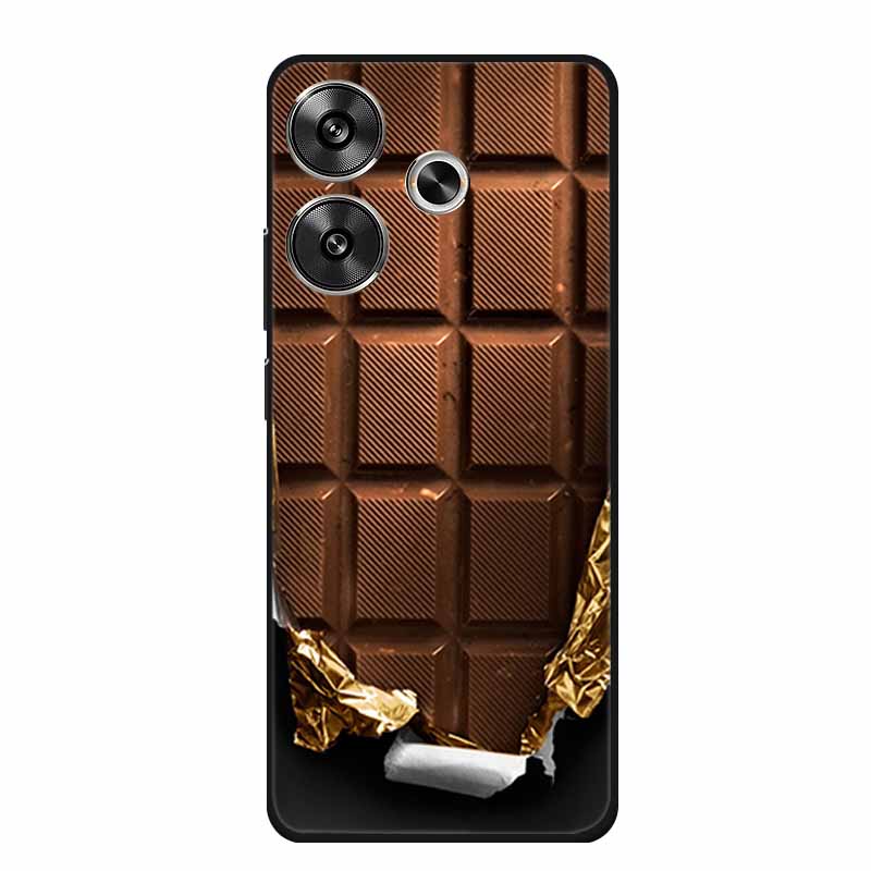 Phone Case For Xiaomi Poco M6 4G Back Cover Case Shockproof Black Silicone Soft Funda For Poco M6 Case PocoM6 M 6 6.79" Coque