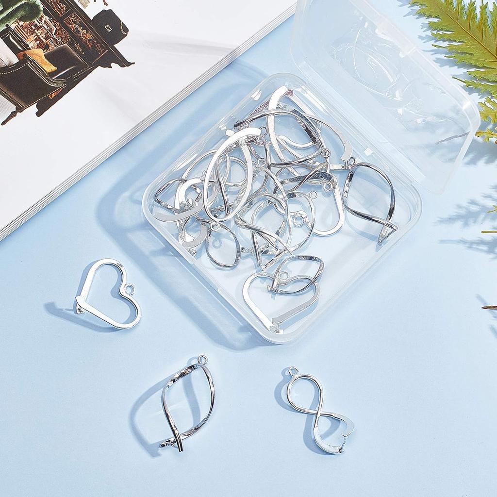 CHGCRAFT 20Pcs 5 Styles Brass Pinch Bails Ice Pick Pinch Clip Clasp Filigree Rack Plating Jewelry Clasps for Jewelry Necklace Bracelet Making DIY