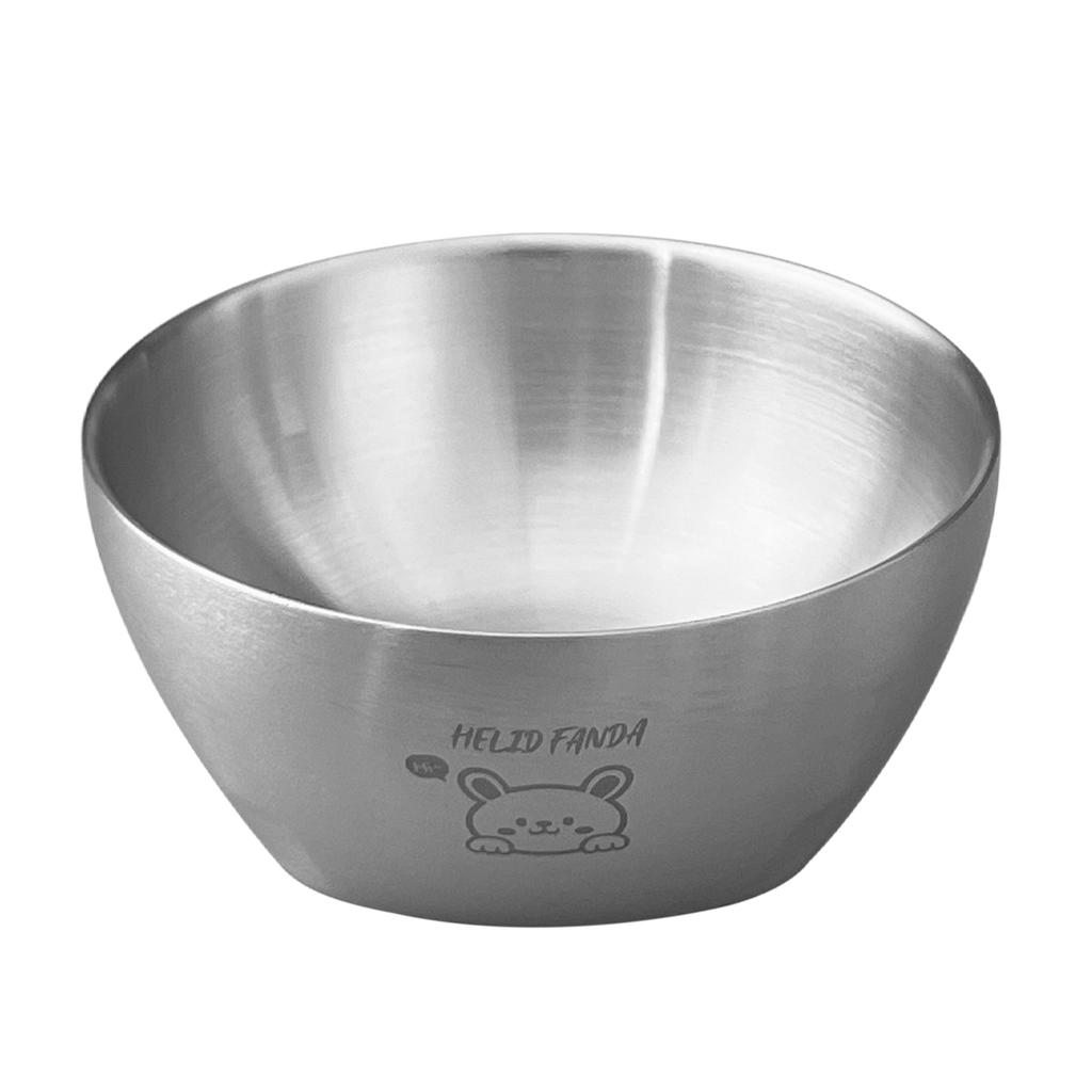 304 Stainless Steel Rice Bowl Anti scalding Kid Bowl Double Layer Soup Bowl Thickened Food Container Kitchen Tableware