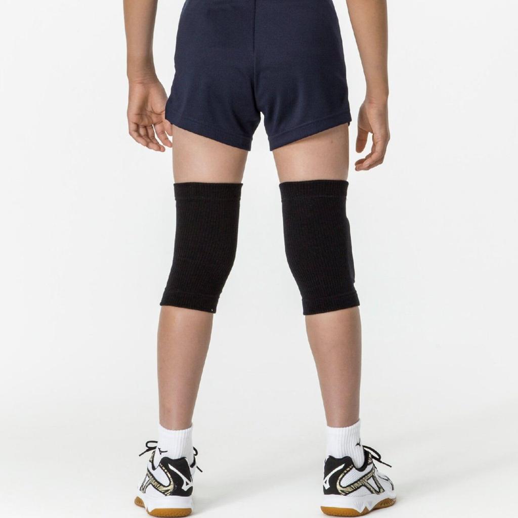 MIZUNO Volleyball Knee Support with Junior Free V2MYA400 Pad, 2-Pack, Size, Black/White, Size,