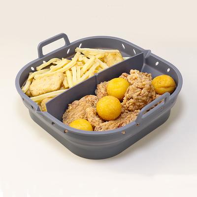Fodere in Silicone per Friggitrice ad Aria Quadrata Riutilizzabile Cestello in Silicone Facile da Pulire Pentola per Friggitrici ad Aria da 5,8 a 8 Qt Vassoio da Forno per Friggitrice ad Aria