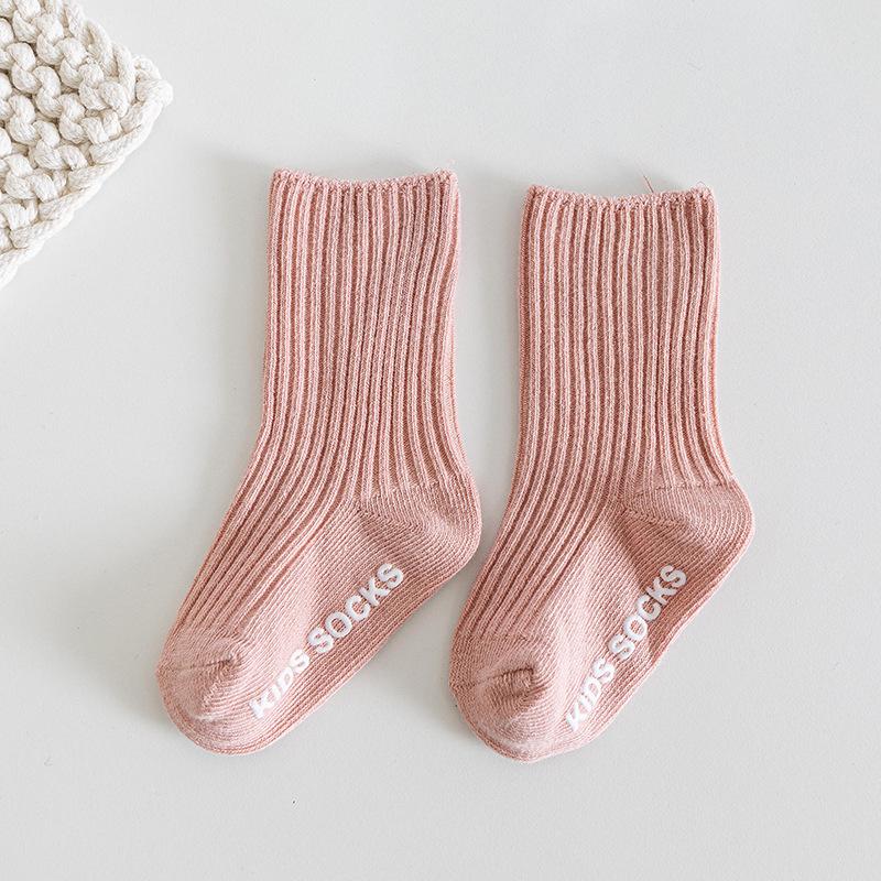 

New Autumn Baby Socks: Double Needle Mid-Calf Cotton for 1-3 Year Olds, Loose Fit, Non-Constricting Small (0-1 years)