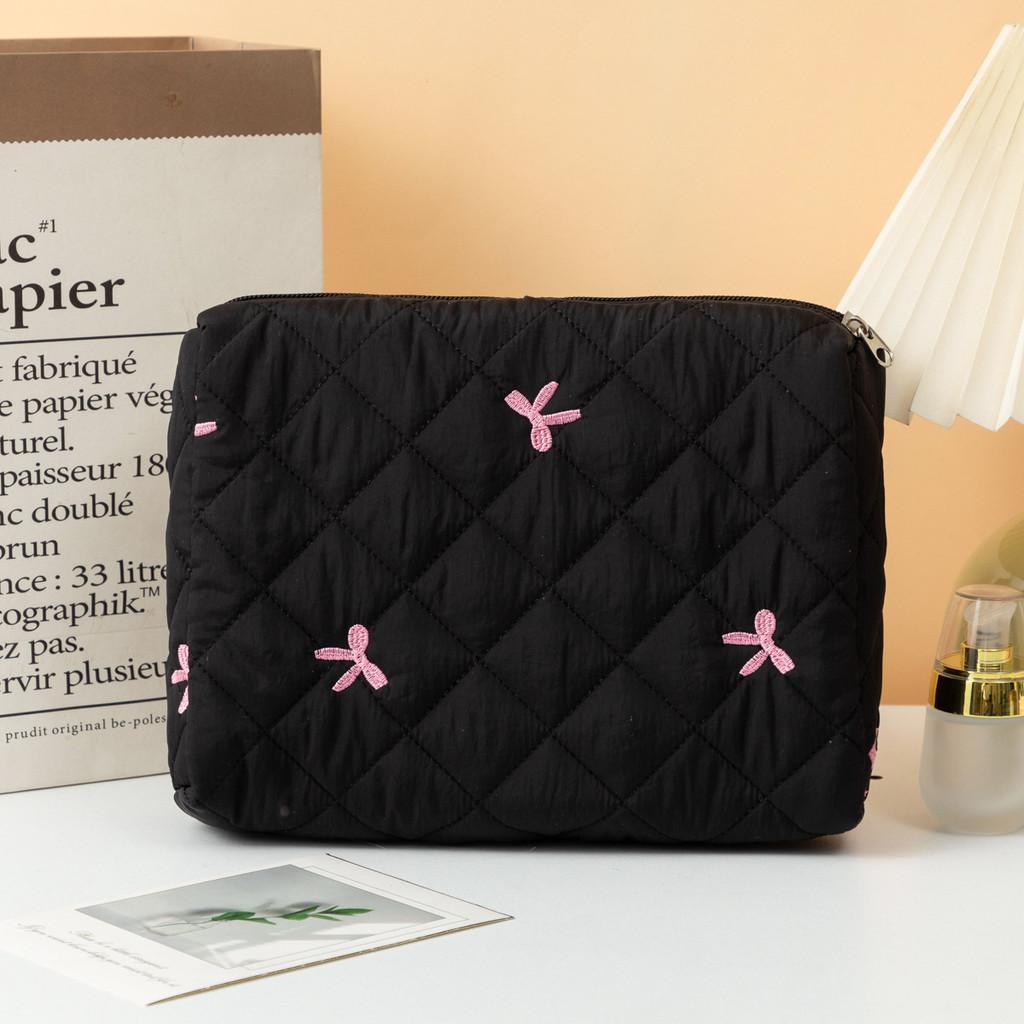 Elegant Butterfly Bow Travel Makeup Bag With Large Capacity And Embroidery For Women And Men