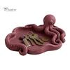 3D Printed Octopus Organizer Storage Tray, Printing Molding, with Tentacle Matte Black Tray Groove Integrated for Keys Jewelry Stationery Decorative