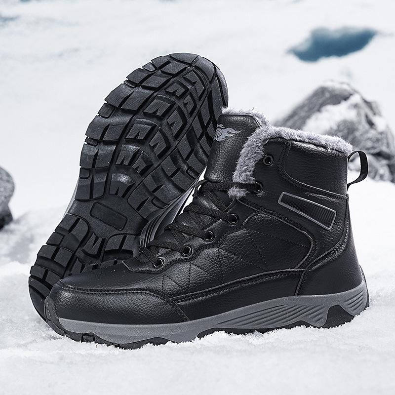 

Тактические зимние ботинки больших размеров: Теплые, на бархатной подкладке, толстые зимние ботинки Snow Martin для мужчин 46 чёрный