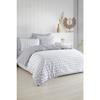 Parure de lit - 1 housse de couette 220 x 240 cm + 2 taies d'oreiller 60 x 60 cm - 65% coton, 35% polyester - Gris