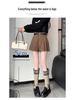 Women's High-Waist Pleated Wide-Leg Shorts for Autumn/Winter - Stylish A-Line Design