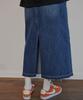 Mc Wood Gun Ronas 7993 Spandex Denim Whisker Medium Indigo Long Skirt
