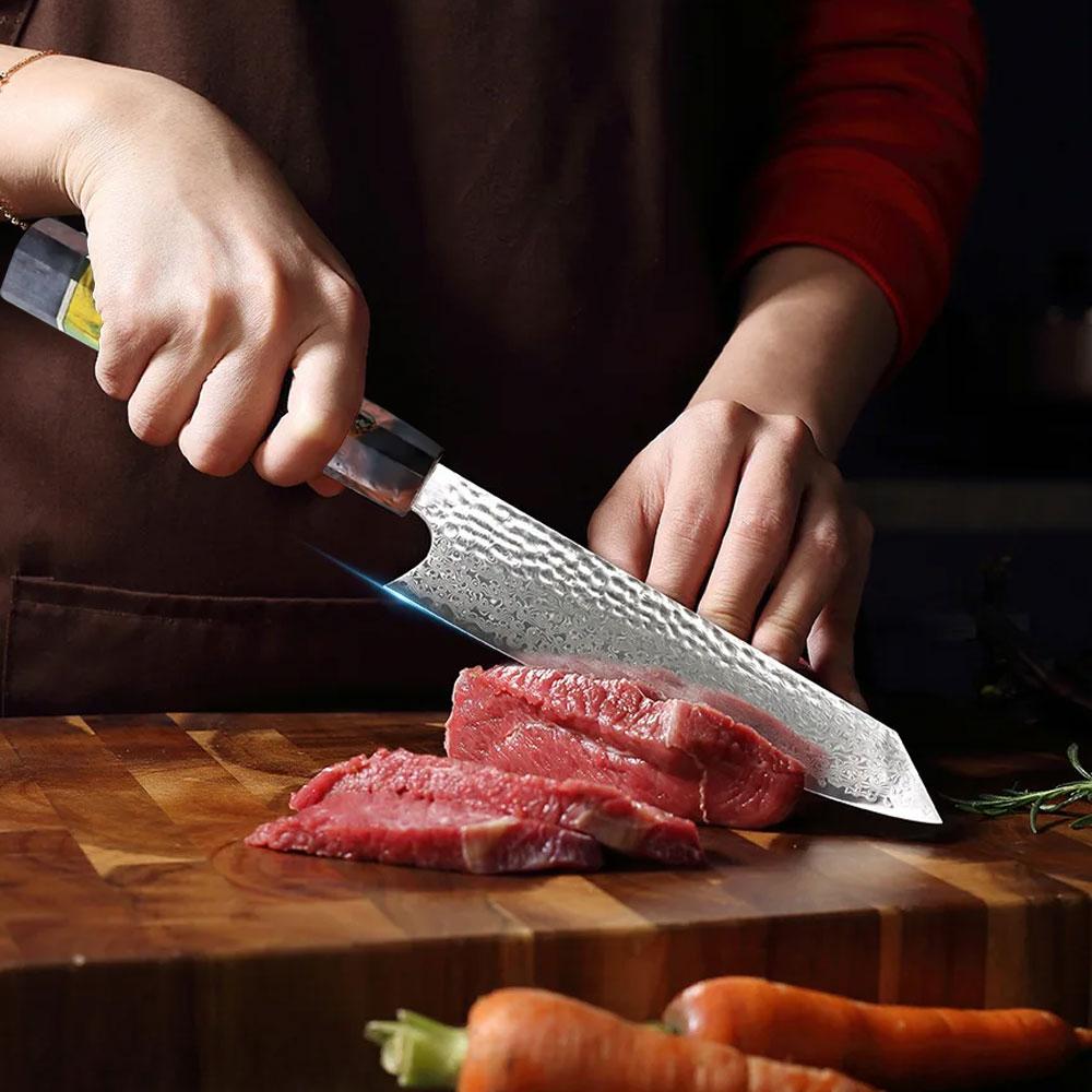 Professional kitchen knife, 67-layer Damascus knife VG10, sharp Japanese chef knife, suitable for cutting meat and vegetables